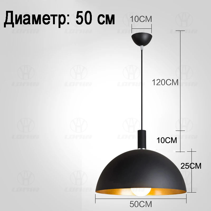 suspension lumineuse moderne câble suspendu aluminium noir doré 30cm 35cm 40cm 50cm 60cm