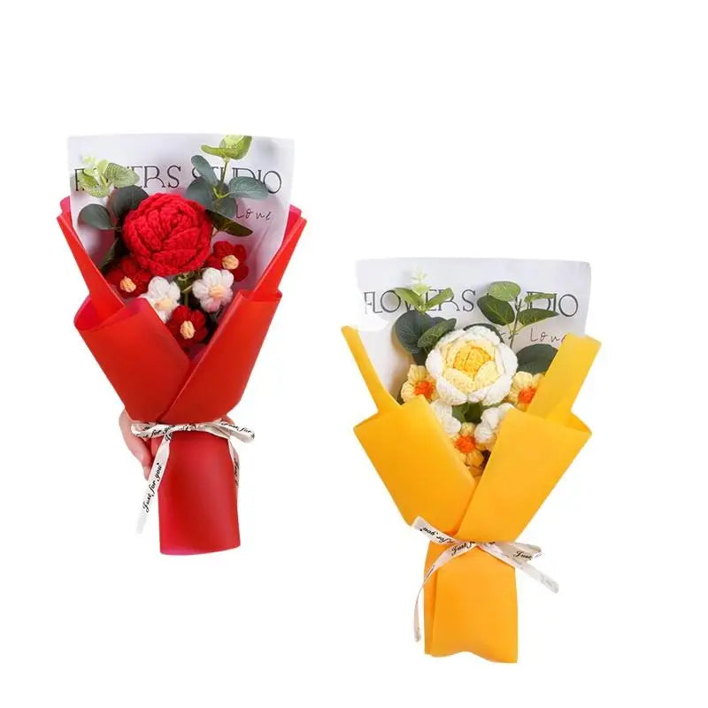 bouquet fleurs artificielles roses tournesols rouge jaune blanc moderne décoration intérieure anniversaire femme mère
