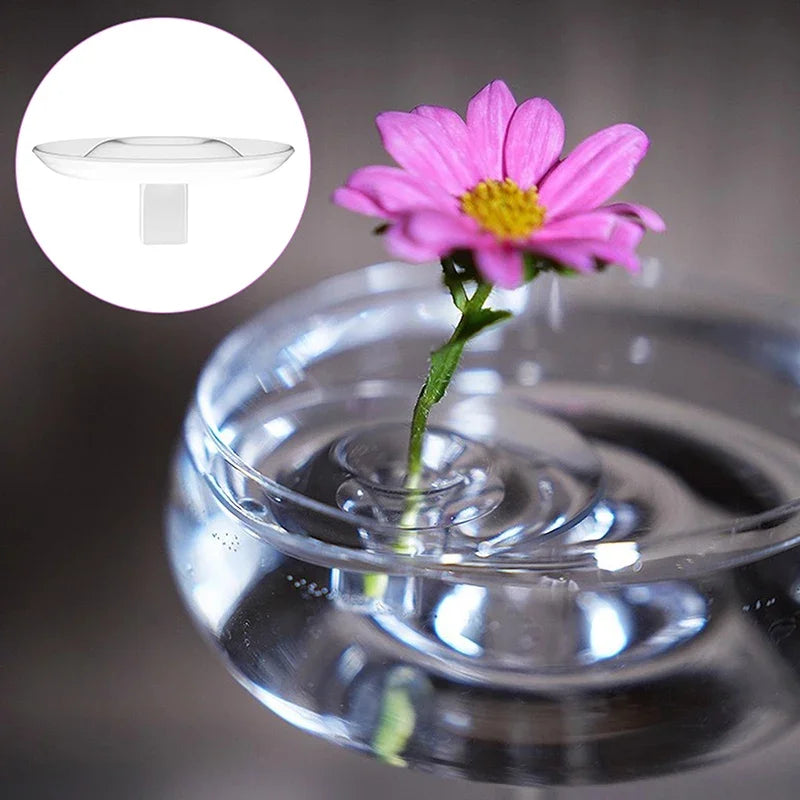 support fleurs flottant transparent moderne adhésif motifs bulles inclusion artificielle rond