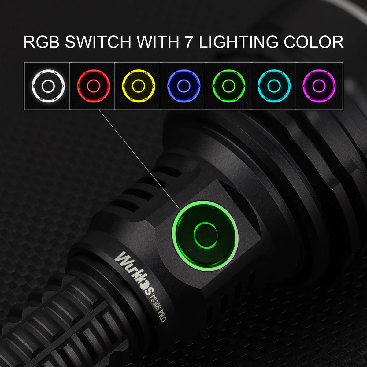 lampe poche rechargeable led noire texturée rainures moderne robuste poignée amovible cordon usb manuel