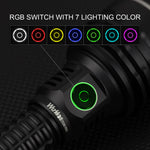 lampe poche rechargeable led noire texturée rainures moderne robuste poignée amovible cordon usb manuel