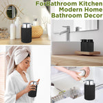 ensemble salle bain noir moderne distributeur savon liquide porte brosse dents plateau savon rayures