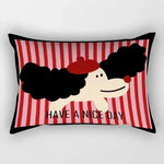 taies d'oreiller kawaii rayées chats chiens moderne enfants chambre decoration maison 30x50cm 40x60cm 50x70cm