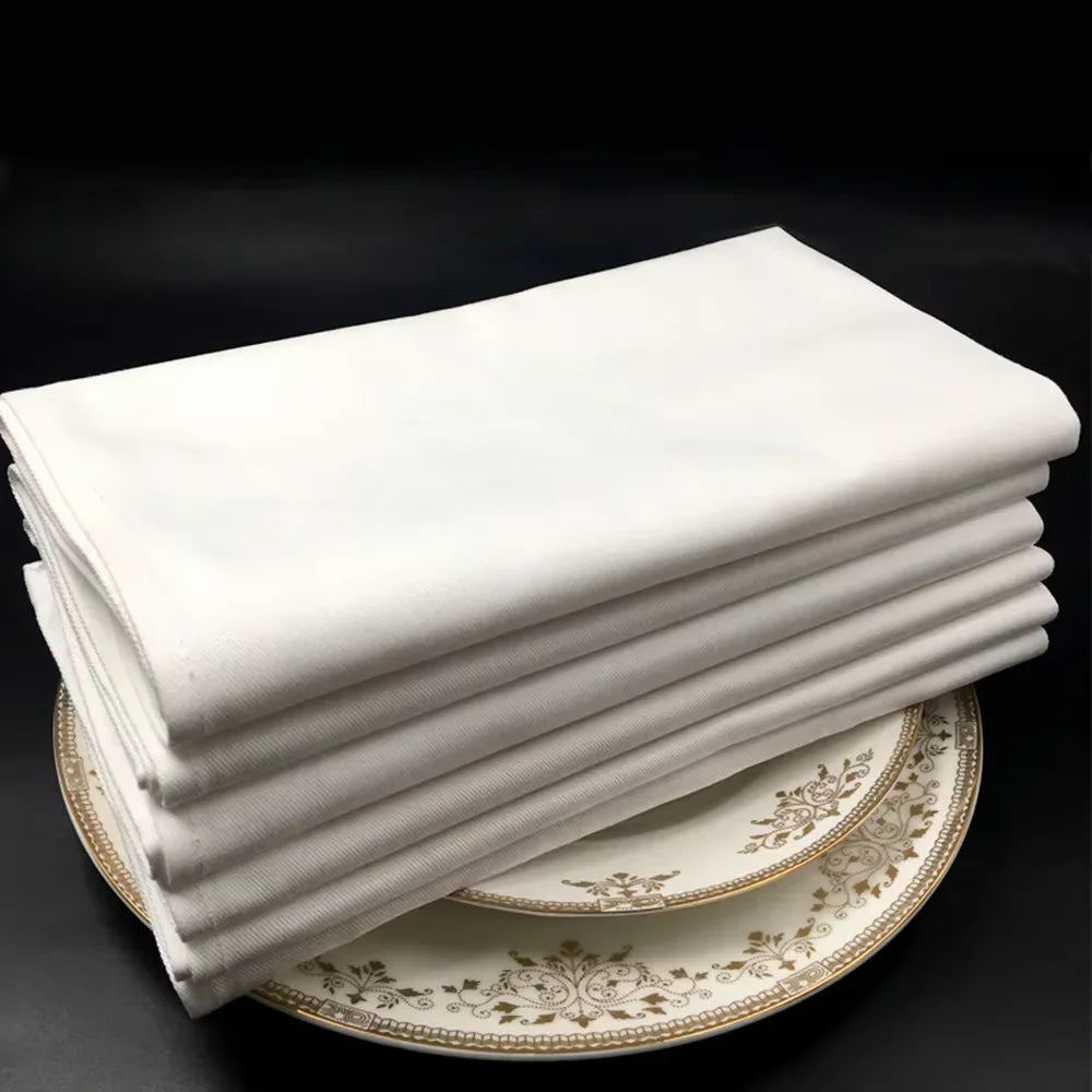 serviettes coton classiques blanches adhésives table dîner restaurant ménage événementiel
