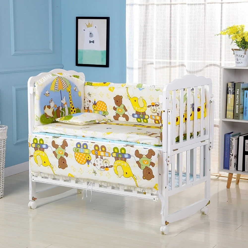 ensemble literie bébé animaux compagnie motifs doux coton polychrome protections matelas draps