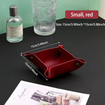 plateau rangement marron clair texture simili cuir moderne dorés respectueux environnement salon empilable double