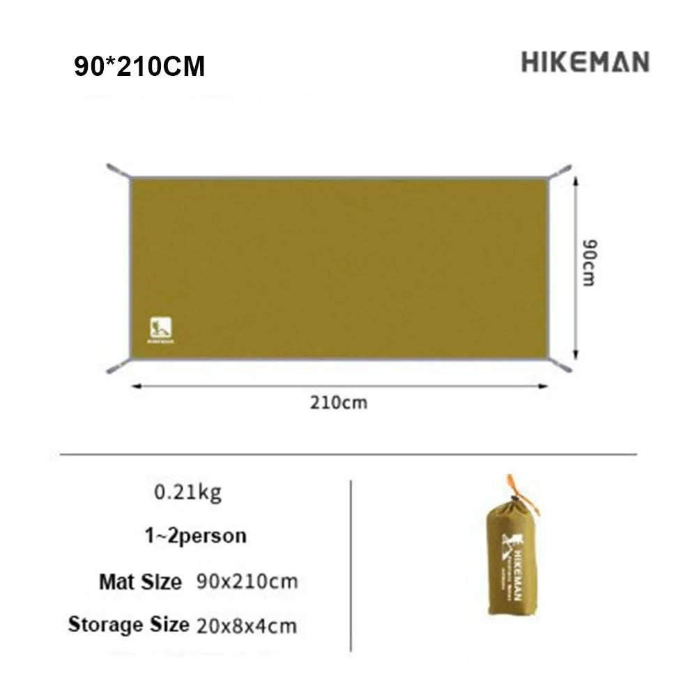 tapis sol imperméable tente vert olive uni pratique outdoor clips fixation 140x210cm 180x210cm 210x240cm