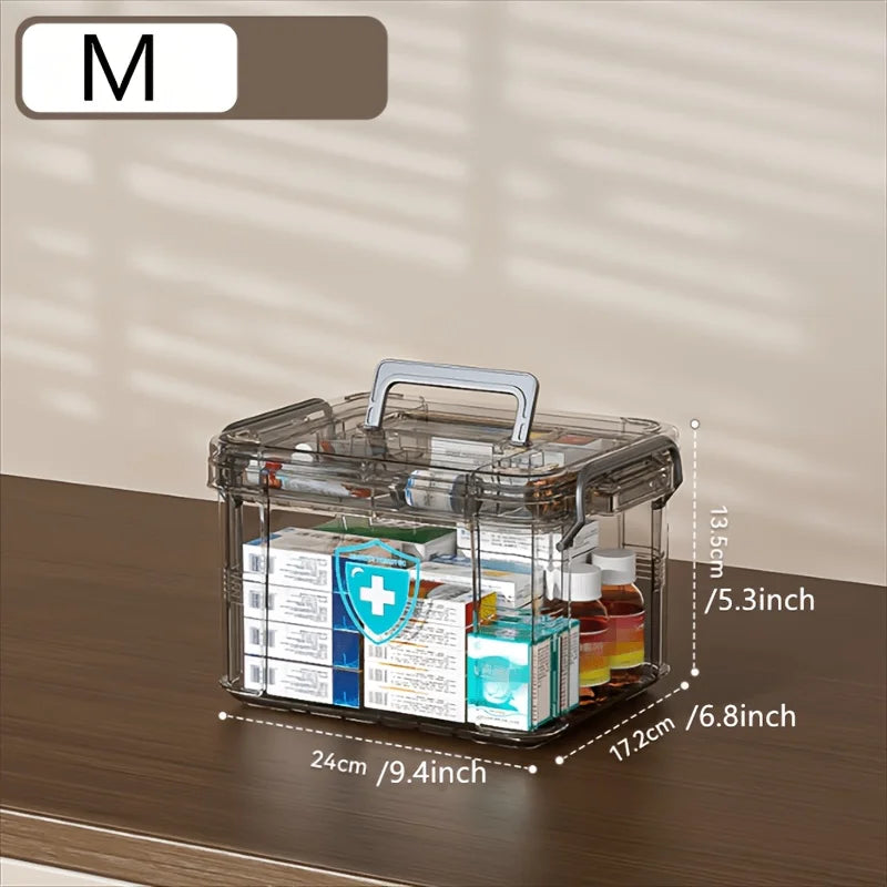 boîte rangement médicaments transparente moderne poignée amovible multinefs première aide chambre maison