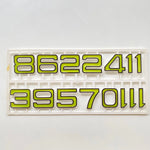 plaque chiffres relief moderne noir doré vert blanc kit diy fixations maison horloge murale