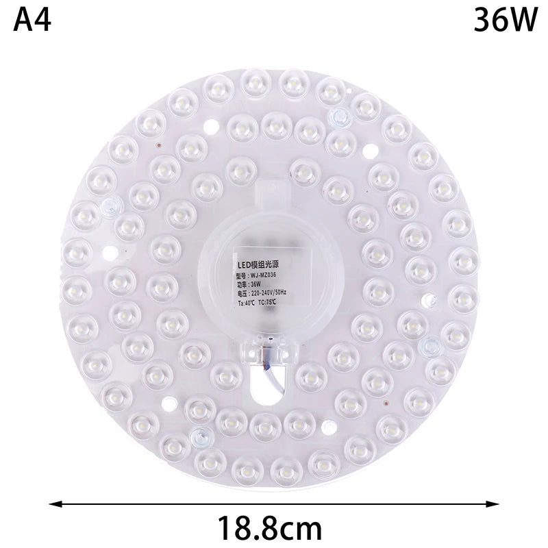 lumière led plaque ronde blanc moderne points lumineux 12w 18w 24w 36w