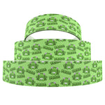 ruban gros grain polyester grenouille animaux fleurs coeurs vert bleu blanc imprimé emballage cadeaux