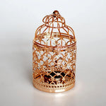 cage oiseaux ornements floraux ajourée artisanale élégante anneaux suspendus décoration maison or argent noir