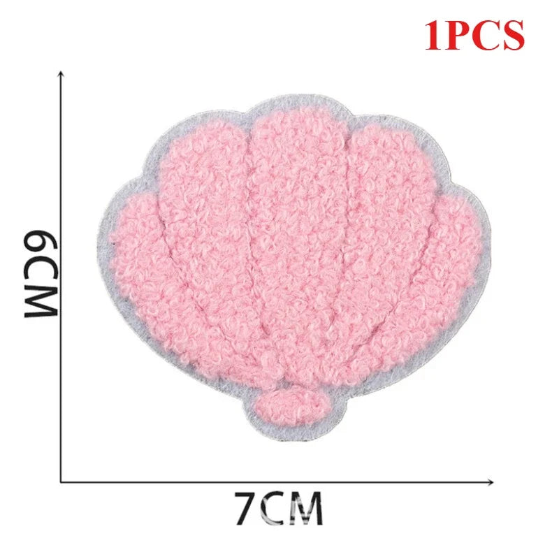 écussons décoratifs arc ciel coquillage fleurs texturés brillants adhésifs