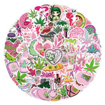 stickers cannabis personnages dessins animés spongebob fleurs cœurs kawaii graphiques