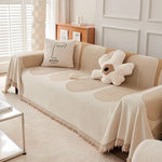 couverture canapé moderne motif géométrique beige gris oreiller décoratif