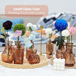 vases verre transparents ombre vintage vert marron bleu rose élégants décoration fleurs