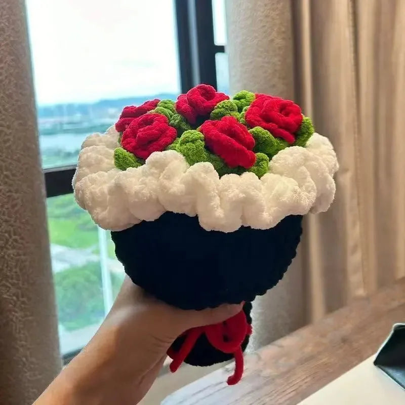 bouquet main fleurs artificielles roses tournesols decoration intérieure Saint Valentin mariage anniversaire