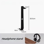support multifonction bois foncé blanc moderne adhésif support portable smartphone montre casque câbles tiroir
