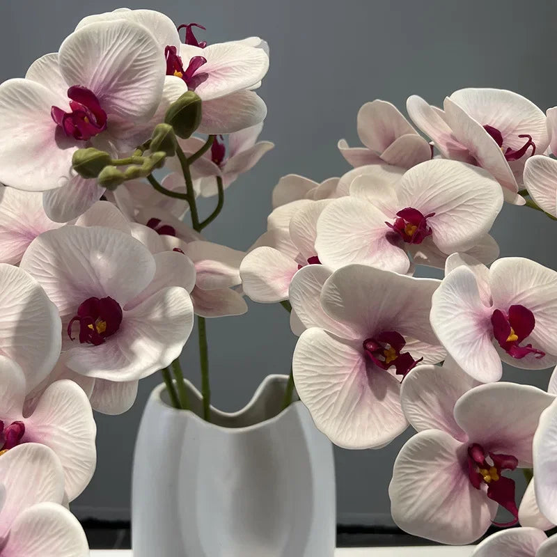 décoration intérieure moderne bouquet orchidée artificielle blanc rose violet vert