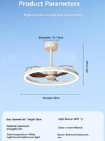 ventilateur blanc noyer moderne led télécommande lumière chaude chambre restaurant