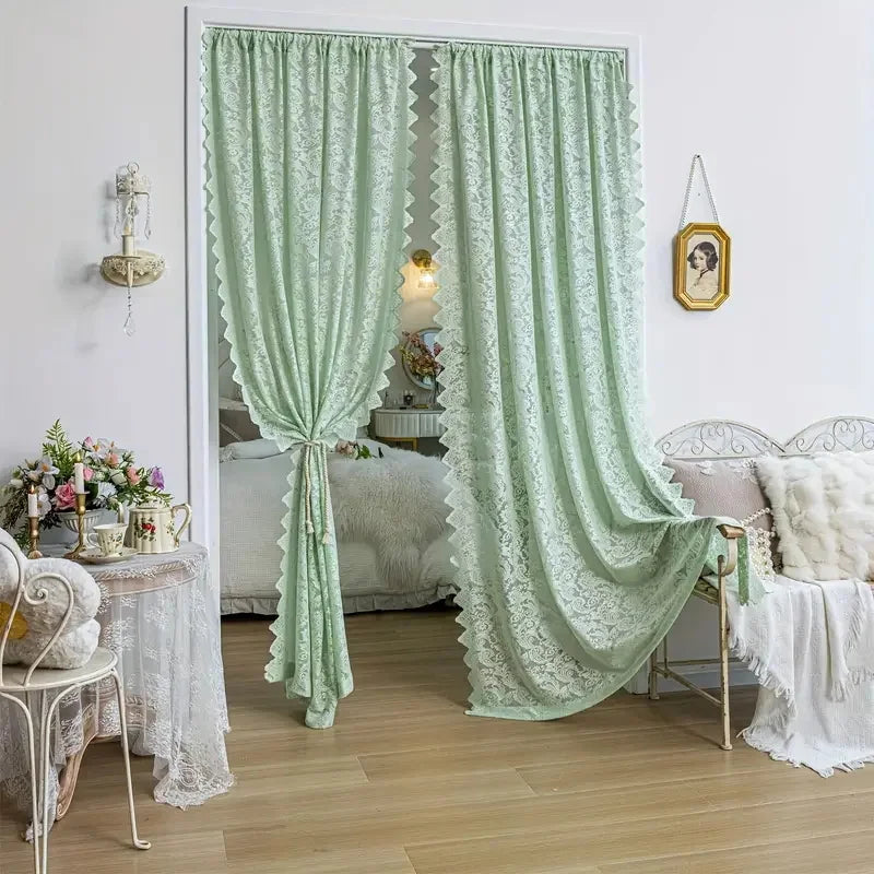 rideau blanc broderie florale transparent classique tringle polyester dimension 140x114cm