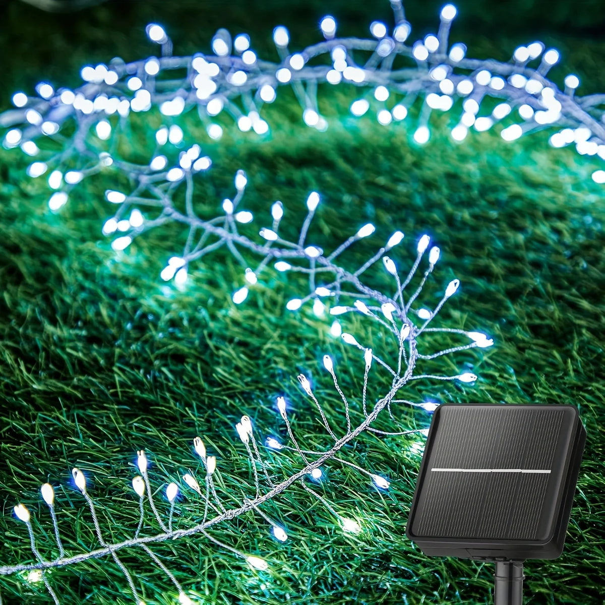 guirlande lumineuse solaire extérieure 200 led multicolore blanc chaud moderne filament festive jardin patio