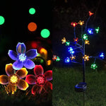 lampe solaire fleurs multicolores moderne decoration exterieure ip65 led abs