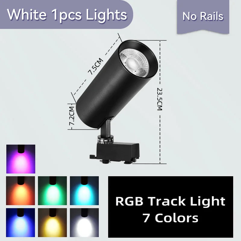 spot lumineux led rvb moderne noir toucher rail 220v flux lumineux variable certifié rohs