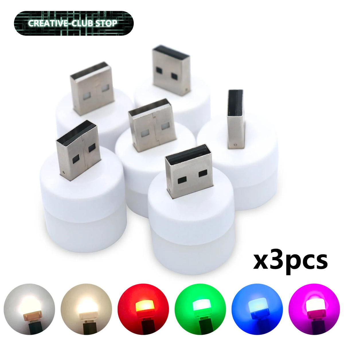 lampe nuit usb led blanc moderne compact 5v 1w veilleuse rond lisse toujours allumée