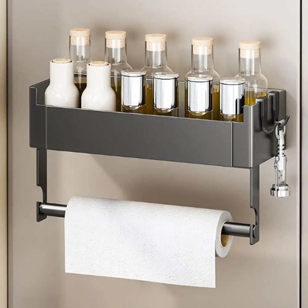 support mural moderne gris noir clips ustensiles cuisine réutilisable rangement condiments épices