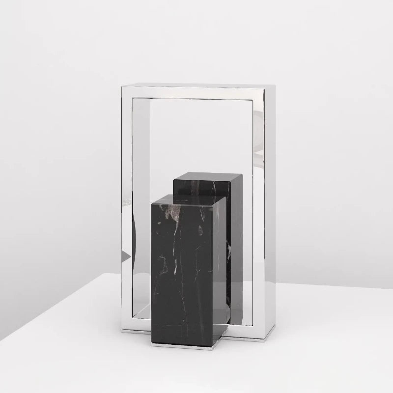 porte livres support moderne marbre or gris noir minimaliste geometrique decoration maison erotique