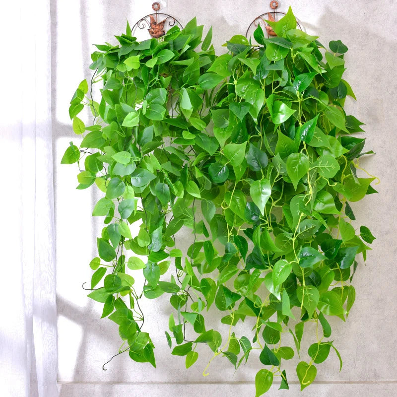 Guirlande végétale artificielle 105cm feuilles ovales vertes brillantes décoration naturelle extérieure intérieure mariage fête