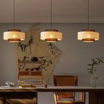 suspension lumineuse tissée marron clair moderne 40cm 50cm 60cm ajustable chambre restaurant étude