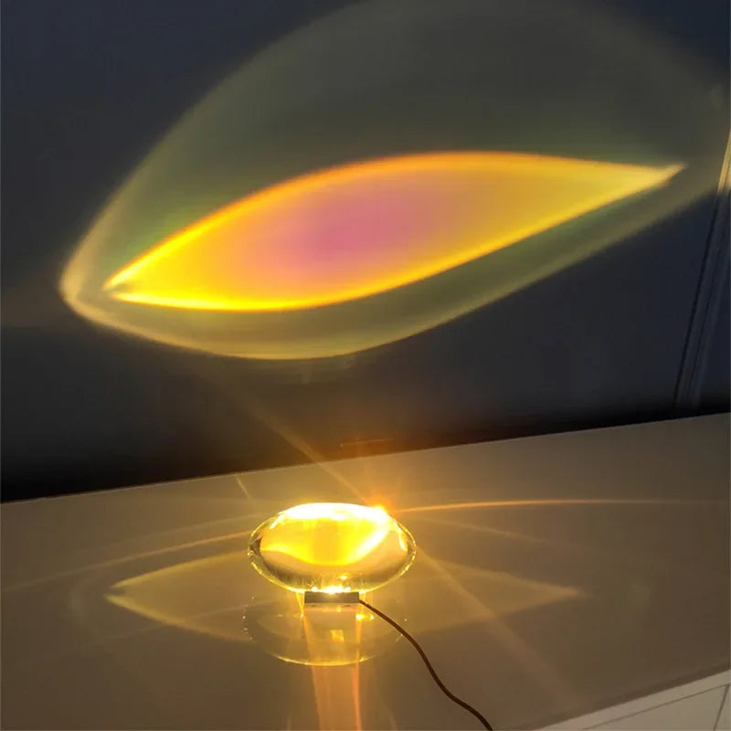 lampe table moderne led cristal transparent adhésif interrupteur bouton étude chambre salon