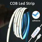 ruban led cob blanc adhésif 3000k 6000k contrôleur usb ajustable moderne 5v 50000h