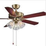 ventilateur doré classique lumières controle télécommande ampoules led motifs floraux contemporain