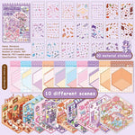 livre autocollants illustrations animaux scènes miniatures dessin animé violet rose mignon éducatif enfants adolescents