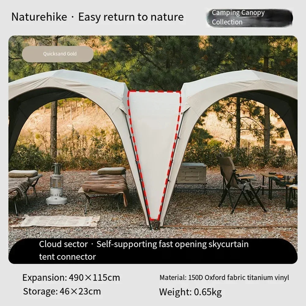 tente camping blanc gris marron imperméable moderne fixations calico protection connecteurs