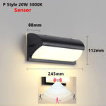 lumière murale led moderne noir ip65 sensor motion autoinstallation extérieure hydrofuge 3000k