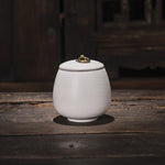 pot thé céramique classique poignée métallique couvercle texture grainée décoratif