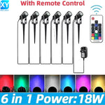 spots led jardin ip65 étanches noirs modernes télécommande adaptable echangement couleurextérieur abs