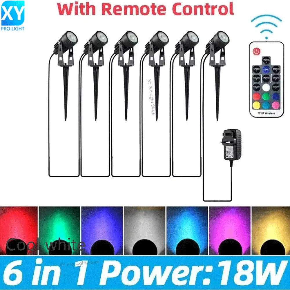 spots led jardin ip65 étanches noirs modernes télécommande adaptable echangement couleurextérieur abs