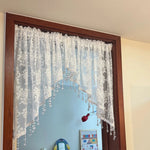 rideau blanc broderie florale transparent romantique pendantes maison