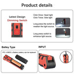 lampe travail pliable rouge noir aimant crochet rechargeable led usb instructions