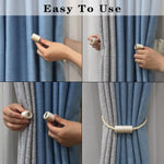 boucles rideau moderne vis fixations tissu cheveux synthétiques beige noir or gris minimaliste 2pcs