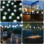 guirlande lumineuse solaire led modes rouge bleu blanc décoratif extérieur festive