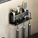 porte brosses dents adhésif moderne noir mat salle bains accessoires toilette crème dentifrice soins