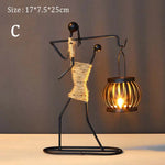 Statues décoratives métal noir beige marron artisanal moderne abstract character sculptural decoration vintage
