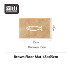 tapis sol polyester flocage poisson blanc moderne lavable maison durable