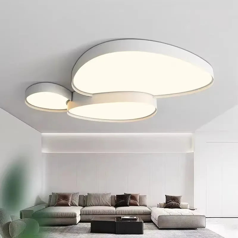 plafonnier led moderne minimaliste abstrait blanc noir doré chambre salon decoration